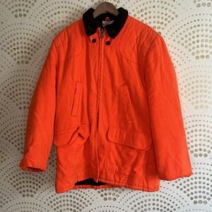 Vintage Sears Sport Center Jacket Mens Lg 44 Blaze Orange Insulated Hunting Coat